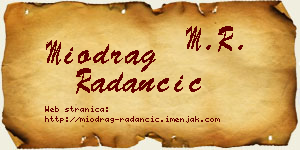 Miodrag Radančić vizit kartica